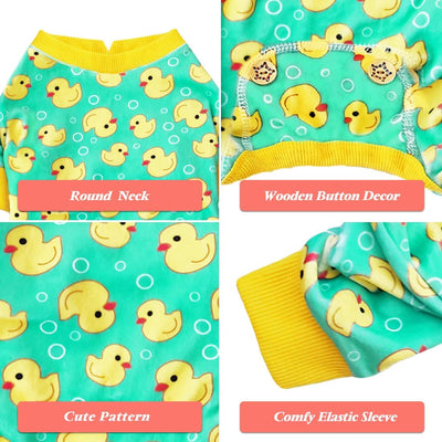 Yellow Duck Dog Pajamas Soft Material