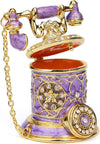 Vintage Telephone Trinket Box, Purple, 2.8x2.3x2.8 inch