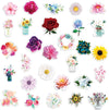 pack of 50 flower stickers, waterproof