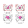 4 Pack Glow in The Dark Pacifiers (6-12m), (Pink)