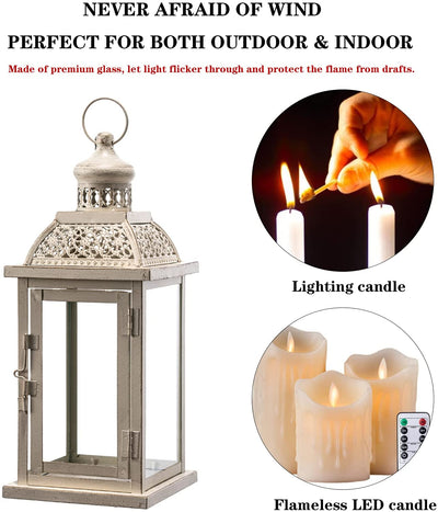 Candle holder lantern with transparent glass, Square