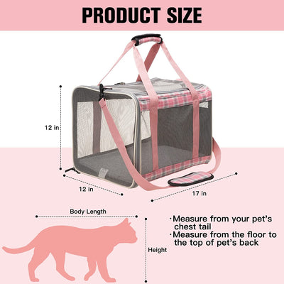 17 inch large pet carrier, pink