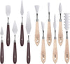 Set of paint spatulas with wooden handles [11 pieces]