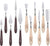 Set of paint spatulas with wooden handles [11 pieces]