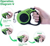 10ft Retractable pet leash, green