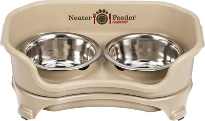 Raised pet bowls, stainless steel (almond)