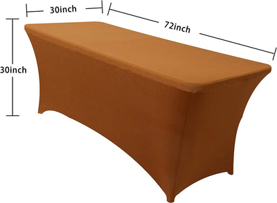 6' Stretch Tablecloth for Tables (Light Brown, 72L x 30W x 30H)