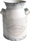 Vintage Farmhouse Vase, Galvanized Metal Milk Can