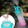 32oz Motivational Water Bottles with Time Marker (Green purple)