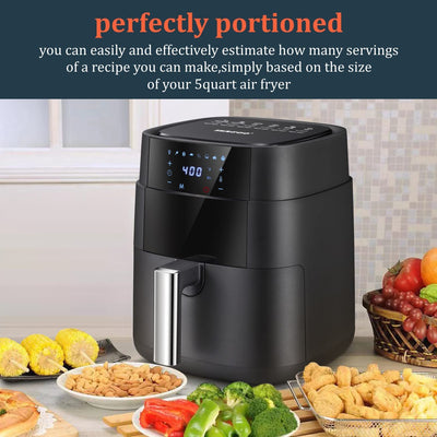 Air Fryer, 5 Quart 170°F to 400°F with Digital Touch Screen