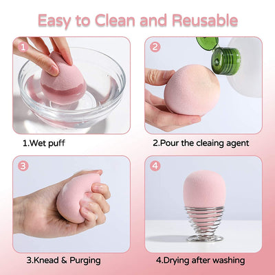 Makeup Sponge, 6 Pieces (Pink)