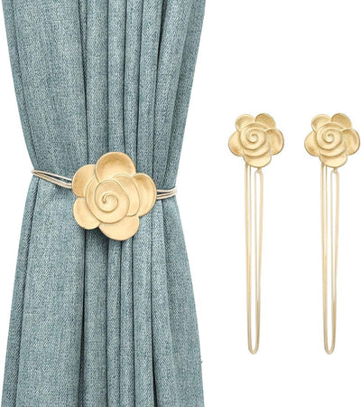 Magnetic Curtain Tiebacks, Light Gold