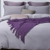 Knitted Blanket for Sofa & Bed (Color: Purple)