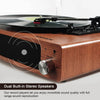 3-Speed Bluetooth Turntable, Walnut Wood Color