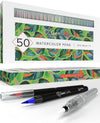 Watercolor Pens, Set of 50 Colors