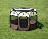 Portable Pet Playpen,29"Lx29"Wx18"H,Coffee,Beige color