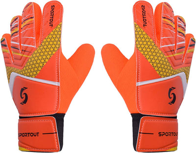 Goalkeeper gloves, with double protection, Orange, Size 5