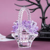 Collectible Glass Flower Basket (Purple)