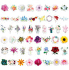 pack of 50 flower stickers, waterproof