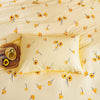 Yellow Flower Sheet Set, 1 bedspread and 2 pillowcases, (Queen)