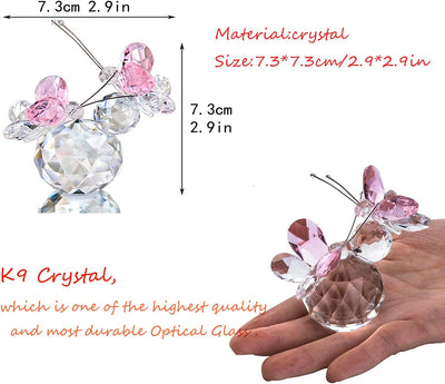 Crystal cut double pink butterfly collectible