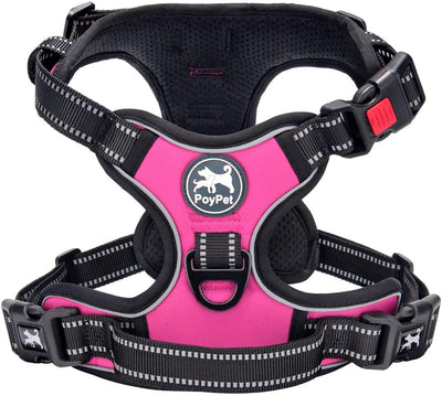 Reflective Adjustable No Pull Pet Harness, Pink (S)