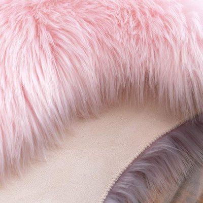 Luxurious Soft Faux Shearling Fur Cover 2' x 3' Pink