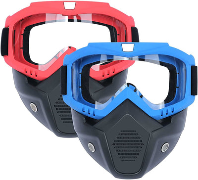 2-Pack Tactical Mask with Goggles, Red and Blue