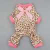 Soft Velvet Dog Pajamas with Leopard Ribbon, X-Small