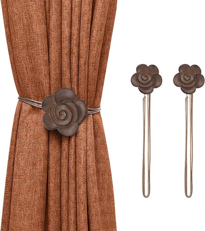 Magnetic Curtain Tiebacks, Light Brown