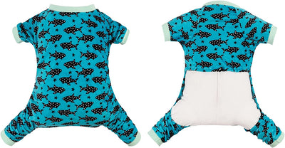 pet pajamas, Color: Shark, (14''-14.5'' x 9.5''-10'')