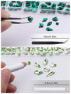 3D Nail Rhinestones for Acrylic Nail Art, Green