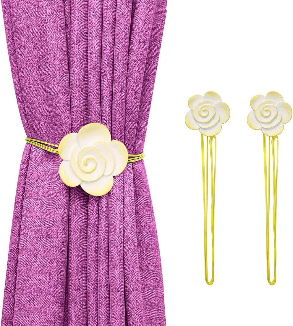 Magnetic Curtain Tiebacks, Yellow