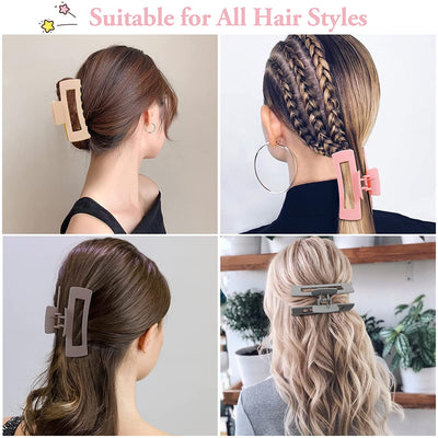 4.1 Inch Non-slip Hair Clips Set 8 Colors