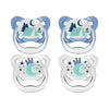 Pack of 4 glow in the dark pacifiers, 6-12m, (blue)