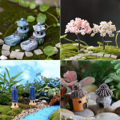 Set of 23 Garden Accessories for Decoration of Micro Landscape