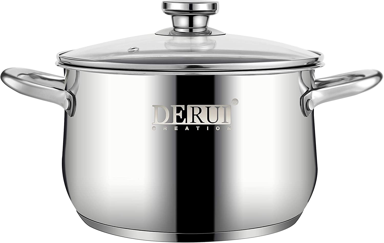 Non-stick stainless steel pot with tempered glass lid