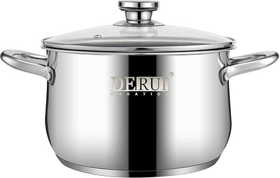 Non-stick stainless steel pot with tempered glass lid