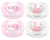 Pack of 4 ultra soft pacifiers, 0-6 Months, (Dreams/Swans).