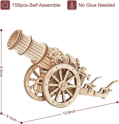 Medieval Cannon Model Building Kit, 3D Wooden Puzzle