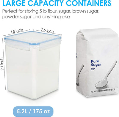 Large 5.2L / 176oz Plastic Food Storage Containers