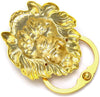 golden door handle classical knocker with lion head