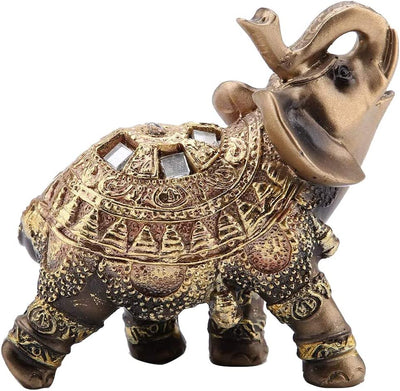 Gold polyresin elephant statue, collectible, Size: Medium