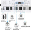 Piano with illuminated keys, 61 keys, Color: Lighted Keys-White