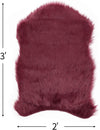 2' x 3' Premium Soft Faux Fur Area Rug for Bedroom, Burgundy