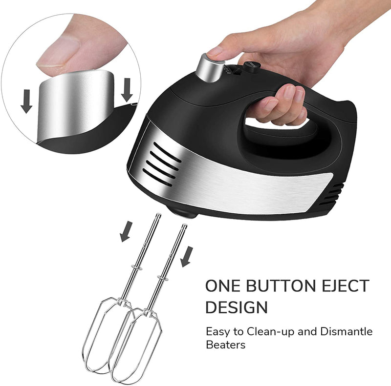 Hand Mixer Electric, Color: Black, 10.9 x 3.1 x 8.3 inches