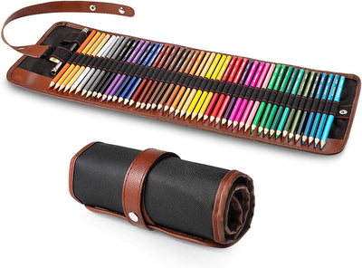 48 colored pencils with canvas roll-up case