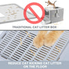 Collapsible Litter Box with Top Entry and Lid (Grey)