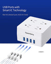 8 in 1 Universal Power Outlet (5 Ft Cord - White)