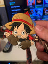 personalized luffy eating meat collectible keychain